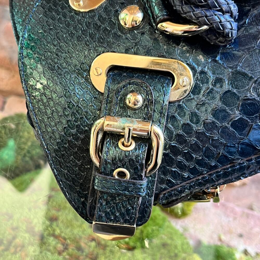 Versace Canyon Multicolor Ombre Python Clutch - image 8